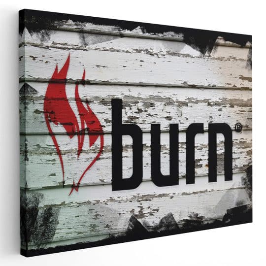 Tablou afis logo Burn vintage 4098