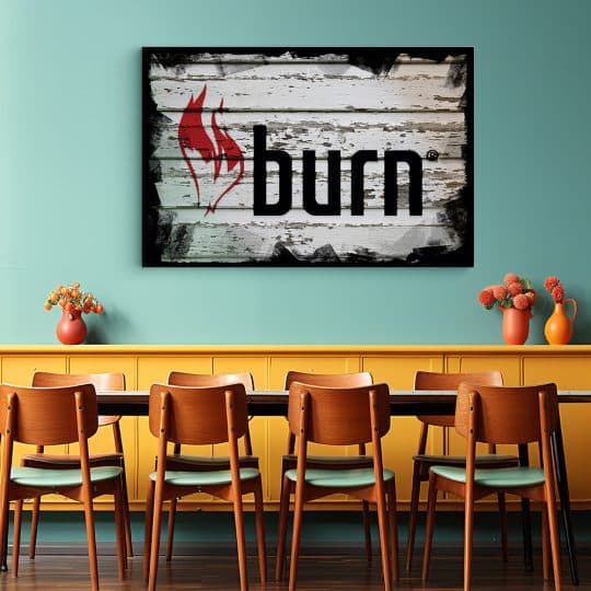 Tablou afis logo Burn vintage 4098 restaurant