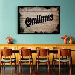 Tablou afis logo Quilmes vintage 4090 restaurant