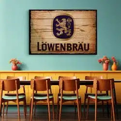 Tablou afis logo bere Lowenbrau 4121 restaurant