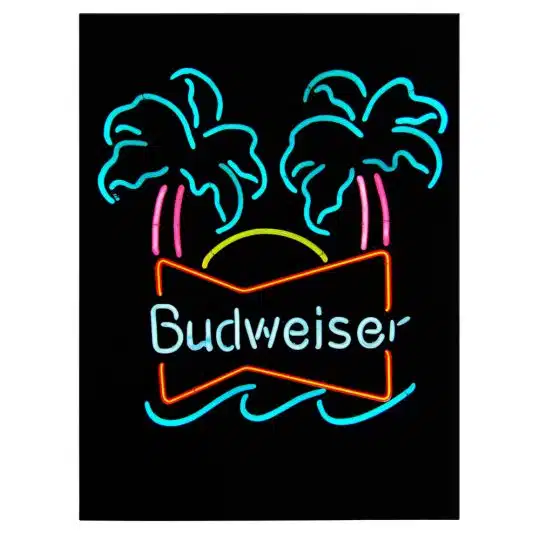 Tablou afis logo neon bere Budweiser 4007 front