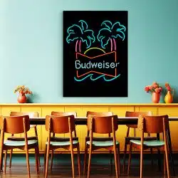 Tablou afis logo neon bere Budweiser 4007 restaurant