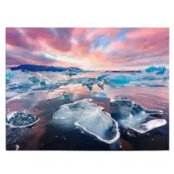 Tablou aisberguri laguna glaciara Jokulsarlon Islanda roz albastru 1167 front - Afis Poster aisberguri laguna glaciară Jokulsarlon Islanda roz albastru pentru living casa birou bucatarie livrare in 24 ore la cel mai bun pret.