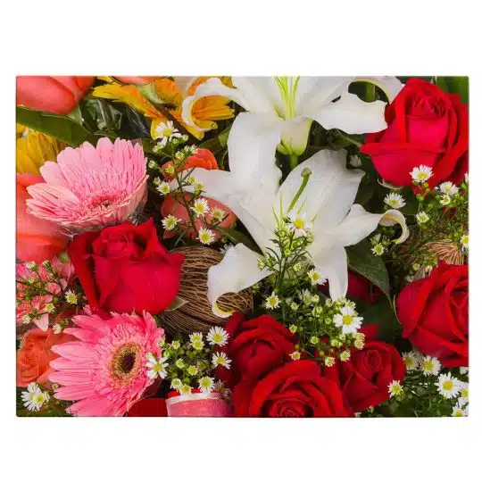 Tablou aranjament floral flori variate