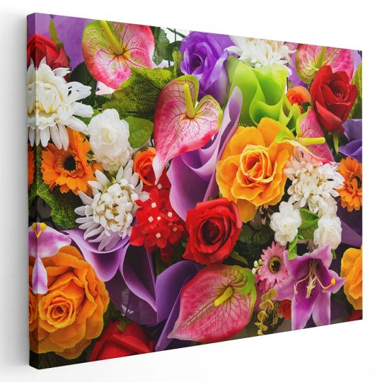 Tablou aranjament floral flori variate multicolor 1603 - Afis Poster Tablou aranjament floral flori variate multicolor pentru living casa birou bucatarie livrare in 24 ore la cel mai bun pret.