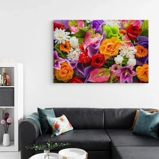 Tablou aranjament floral flori variate multicolor 1603 living - Afis Poster Tablou aranjament floral flori variate multicolor pentru living casa birou bucatarie livrare in 24 ore la cel mai bun pret.