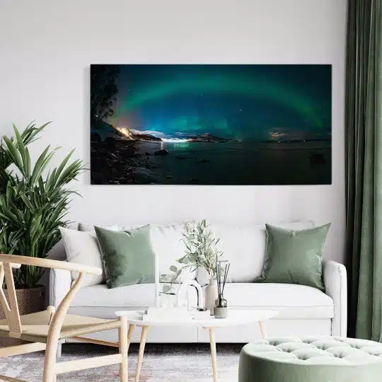 Tablou aurora boreala Luminile Nordului inn Norvegia 4518 living modern