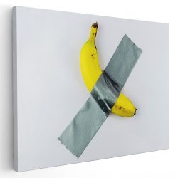 Tablou banana lipita cu banda adeziva pe perete galben 1382 - Afis Poster banana lipita cu banda adeziva pe perete galben pentru living casa birou bucatarie livrare in 24 ore la cel mai bun pret.