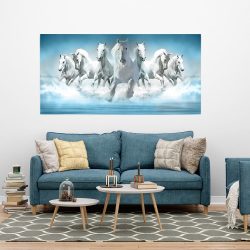 Tablou cai albi alergand prin apa alb albastru 1773 tablou camera hotel - Afis Poster Tablou 7 cai albi alergand prin apa pentru living casa birou bucatarie livrare in 24 ore la cel mai bun pret.