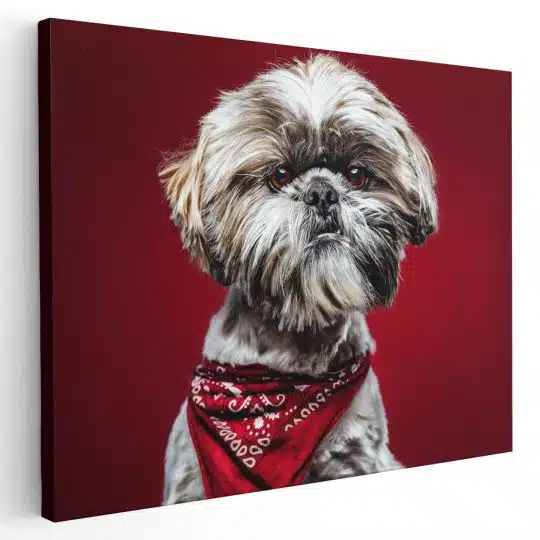 Tablou caine Shih Tzu cu bandana 4178