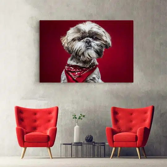 Tablou caine Shih Tzu cu bandana 4178 hol