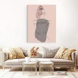 Tablou canvas Boho femeie spate in nuante crem gri maro 1065 living 1 - Afis Poster Boho silueta femeie spate roz gri pentru living casa birou bucatarie livrare in 24 ore la cel mai bun pret.