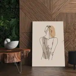 Tablou canvas Boho minimalism femeie in nuante crem maro negru 1064 living - Afis Poster Boho minimalism silueta femeie crem maro negru pentru living casa birou bucatarie livrare in 24 ore la cel mai bun pret.