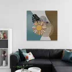 Tablou canvas Boho minimalism floare si frunze maro 1296 camera 2 - Afis Poster Boho minimalism floare si frunze maro pentru living casa birou bucatarie livrare in 24 ore la cel mai bun pret.