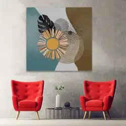 Tablou canvas Boho minimalism floare si frunze maro 1296 hol - Afis Poster Boho minimalism floare si frunze maro pentru living casa birou bucatarie livrare in 24 ore la cel mai bun pret.