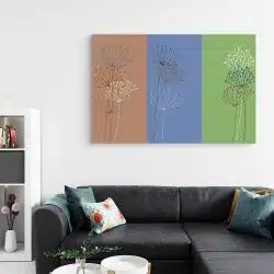 Tablou canvas Boho minimalism papadii verde albastru 1364 living - Afis Poster Tablou minimalist papadii pentru living casa birou bucatarie livrare in 24 ore la cel mai bun pret.