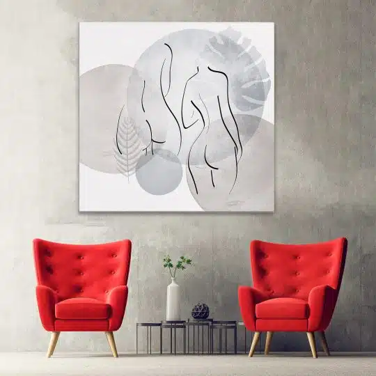 Tablou canvas Boho minimalism silueta femei crem gri 1264 hol - Afis Poster Boho minimalism silueta femei crem gri pentru living casa birou bucatarie livrare in 24 ore la cel mai bun pret.