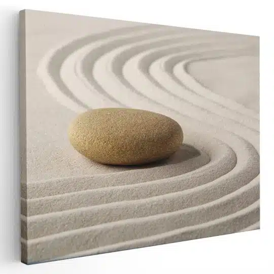 Tablou canvas Gradina Zen meditatie si relaxare crem maro 1242 - Afis Poster Gradina Zen meditatie si relaxare crem maro pentru living casa birou bucatarie livrare in 24 ore la cel mai bun pret.