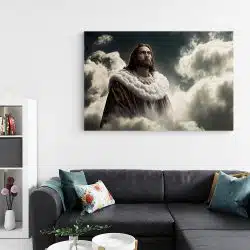 Tablou canvas Isus Cristos printre nori alb gri albastru 1119 living - Afis Poster Isus Hristos printre nori alb gri albastru pentru living casa birou bucatarie livrare in 24 ore la cel mai bun pret.