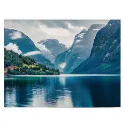 Tablou canvas Lacul Lovatnet Norvegia albastru verde 1170 front - Afis Poster peisaj Lacul Lovatnet Norvegia albastru pentru living casa birou bucatarie livrare in 24 ore la cel mai bun pret.