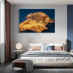 Tablou canvas Muntele Everest la apus albastru maro 1165 dormitor - Afis Poster Muntele de aur Everest la apus albastru maro pentru living casa birou bucatarie livrare in 24 ore la cel mai bun pret.