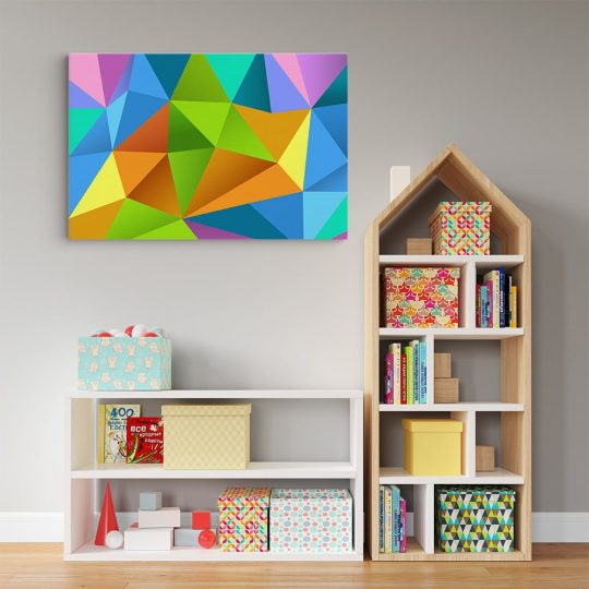 Tablou canvas abstract forme geometrice multicolore 1175 camera copii - Afis Poster abstract forme geometrice pentru living casa birou bucatarie livrare in 24 ore la cel mai bun pret.