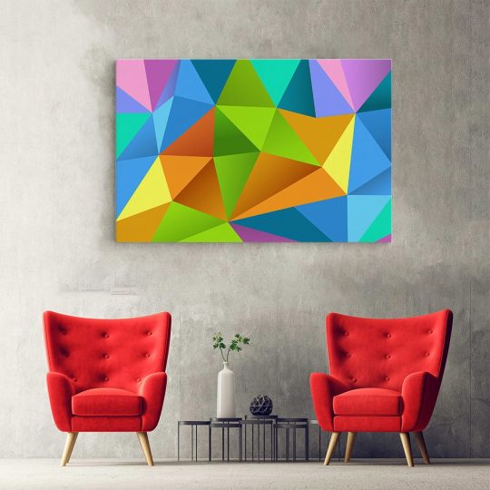 Tablou canvas abstract forme geometrice multicolore 1175 hol - Afis Poster abstract forme geometrice pentru living casa birou bucatarie livrare in 24 ore la cel mai bun pret.