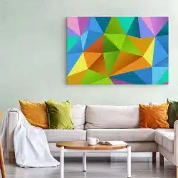 Tablou canvas abstract forme geometrice multicolore 1175 living 1 - Afis Poster abstract forme geometrice pentru living casa birou bucatarie livrare in 24 ore la cel mai bun pret.