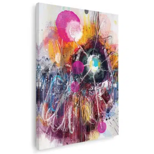 Tablou canvas abstract graffiti in nuante multicolore 1036 - Afis Poster abstract graffiti multicolore pentru living casa birou bucatarie livrare in 24 ore la cel mai bun pret.