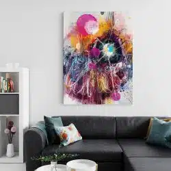 Tablou canvas abstract graffiti in nuante multicolore 1036 living 2 - Afis Poster abstract graffiti multicolore pentru living casa birou bucatarie livrare in 24 ore la cel mai bun pret.