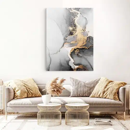 Tablou canvas abstract imitatie marmura in nuante auriu gri alb 1015 living 1 - Afis Poster abstract imitatie marmura pentru living casa birou bucatarie livrare in 24 ore la cel mai bun pret.