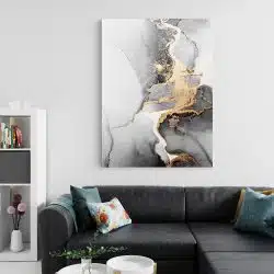 Tablou canvas abstract imitatie marmura in nuante auriu gri alb 1015 living 2 - Afis Poster abstract imitatie marmura pentru living casa birou bucatarie livrare in 24 ore la cel mai bun pret.