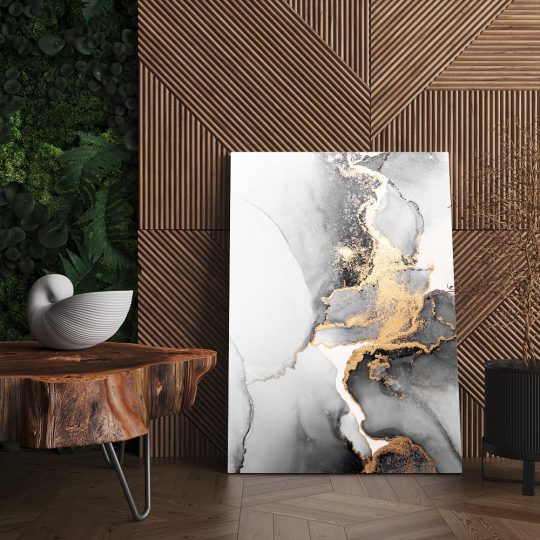 Tablou canvas abstract imitatie marmura in nuante auriu gri alb 1015 living - Afis Poster abstract imitatie marmura pentru living casa birou bucatarie livrare in 24 ore la cel mai bun pret.