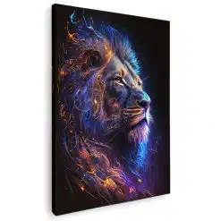 Tablou canvas abstract leu lumina neon in nuante mov albastru portocaliu - Afis Poster abstract leu lumina neon mov albastru portocaliu pentru living casa birou bucatarie livrare in 24 ore la cel mai bun pret.