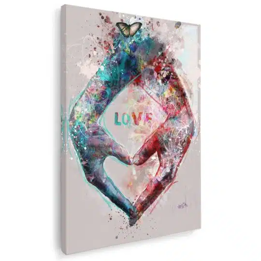 Tablou canvas abstract maini inima love albastru rosu 1017 - Afis Poster abstract maini inima love albastru rosu pentru living casa birou bucatarie livrare in 24 ore la cel mai bun pret.