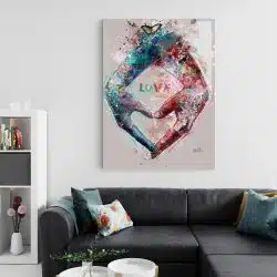 Tablou canvas abstract maini inima love albastru rosu 1017 living 2 - Afis Poster abstract maini inima love albastru rosu pentru living casa birou bucatarie livrare in 24 ore la cel mai bun pret.