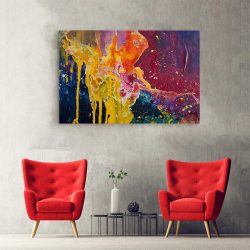 Tablou canvas abstract pictura galben rosu albastru 1117 hol - Afis Poster abstract pictura pentru living casa birou bucatarie livrare in 24 ore la cel mai bun pret.