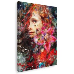 Tablou canvas abstract portret copil in nuante multicolore 1033 - Afis Poster abstract portret copil multicolore pentru living casa birou bucatarie livrare in 24 ore la cel mai bun pret.