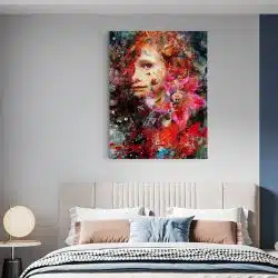 Tablou canvas abstract portret copil in nuante multicolore 1033 dormitor - Afis Poster abstract portret copil multicolore pentru living casa birou bucatarie livrare in 24 ore la cel mai bun pret.