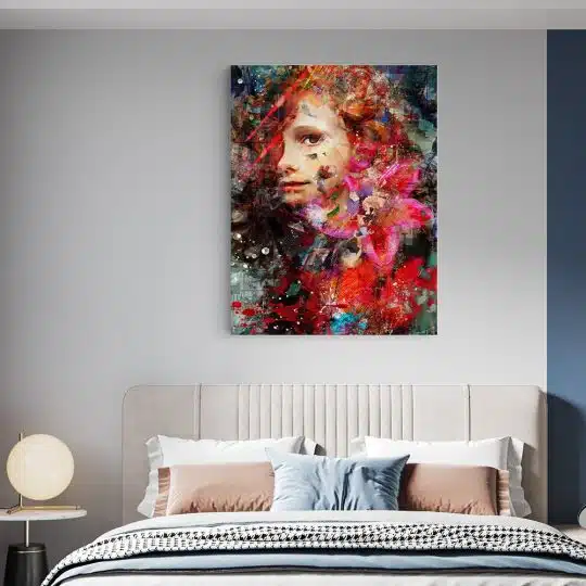 Tablou canvas abstract portret copil in nuante multicolore 1033 dormitor - Afis Poster abstract portret copil multicolore pentru living casa birou bucatarie livrare in 24 ore la cel mai bun pret.