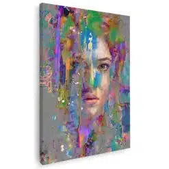 Tablou canvas abstract portret femeie in nuante multicolore 1030 1 - Afis Poster abstract portret femeie pentru living casa birou bucatarie livrare in 24 ore la cel mai bun pret.