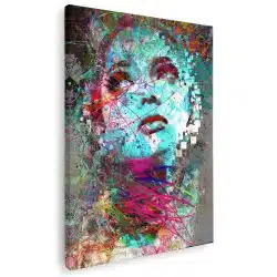 Tablou canvas abstract portret femeie in nuante multicolore 1031 1 - Afis Poster abstract portret femeie multicolore pentru living casa birou bucatarie livrare in 24 ore la cel mai bun pret.