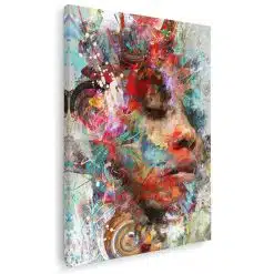 Tablou canvas abstract portret femeie in nuante multicolore 1037 - Afis Poster abstract portret femeie multicolore pentru living casa birou bucatarie livrare in 24 ore la cel mai bun pret.