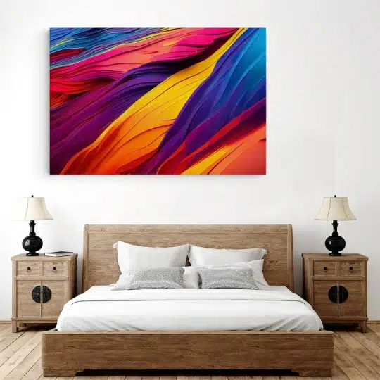 Tablou canvas abstract valuri de culoare rosu galben albastru 1019 dormitor 3 - Afis Poster Tablou canvas abstract valuri de culoare pentru living casa birou bucatarie livrare in 24 ore la cel mai bun pret.