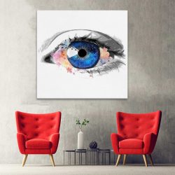 Tablou canvas acuarela ochi detaliu albastru 1333 hol - Afis Poster Tablou canvas acuarela ochi pentru living casa birou bucatarie livrare in 24 ore la cel mai bun pret.