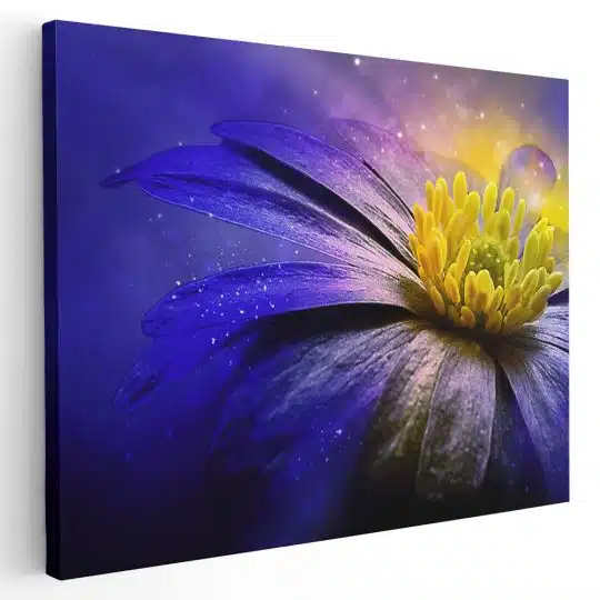 Tablou canvas anemona fantezie galben violet 1087 - Afis Poster abstract marmura pentru living casa birou bucatarie livrare in 24 ore la cel mai bun pret.