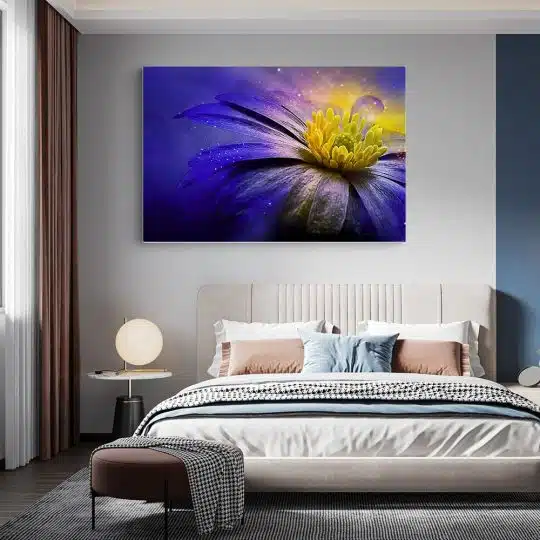 Tablou canvas anemona fantezie galben violet 1087 dormitor - Afis Poster abstract marmura pentru living casa birou bucatarie livrare in 24 ore la cel mai bun pret.