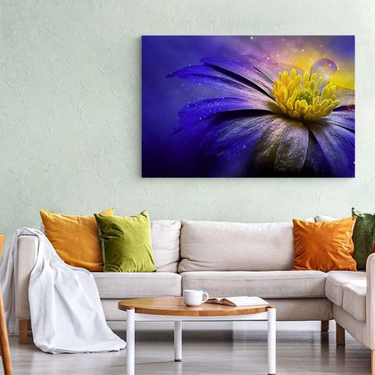 Tablou canvas anemona fantezie galben violet 1087 living 1 - Afis Poster abstract marmura pentru living casa birou bucatarie livrare in 24 ore la cel mai bun pret.