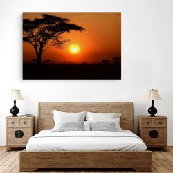 Tablou canvas apus in Serengeti Tanzania portocaliu negru 1189 dormitor 3 - Afis Poster apus in savana Tanzania portocaliu negru pentru living casa birou bucatarie livrare in 24 ore la cel mai bun pret.