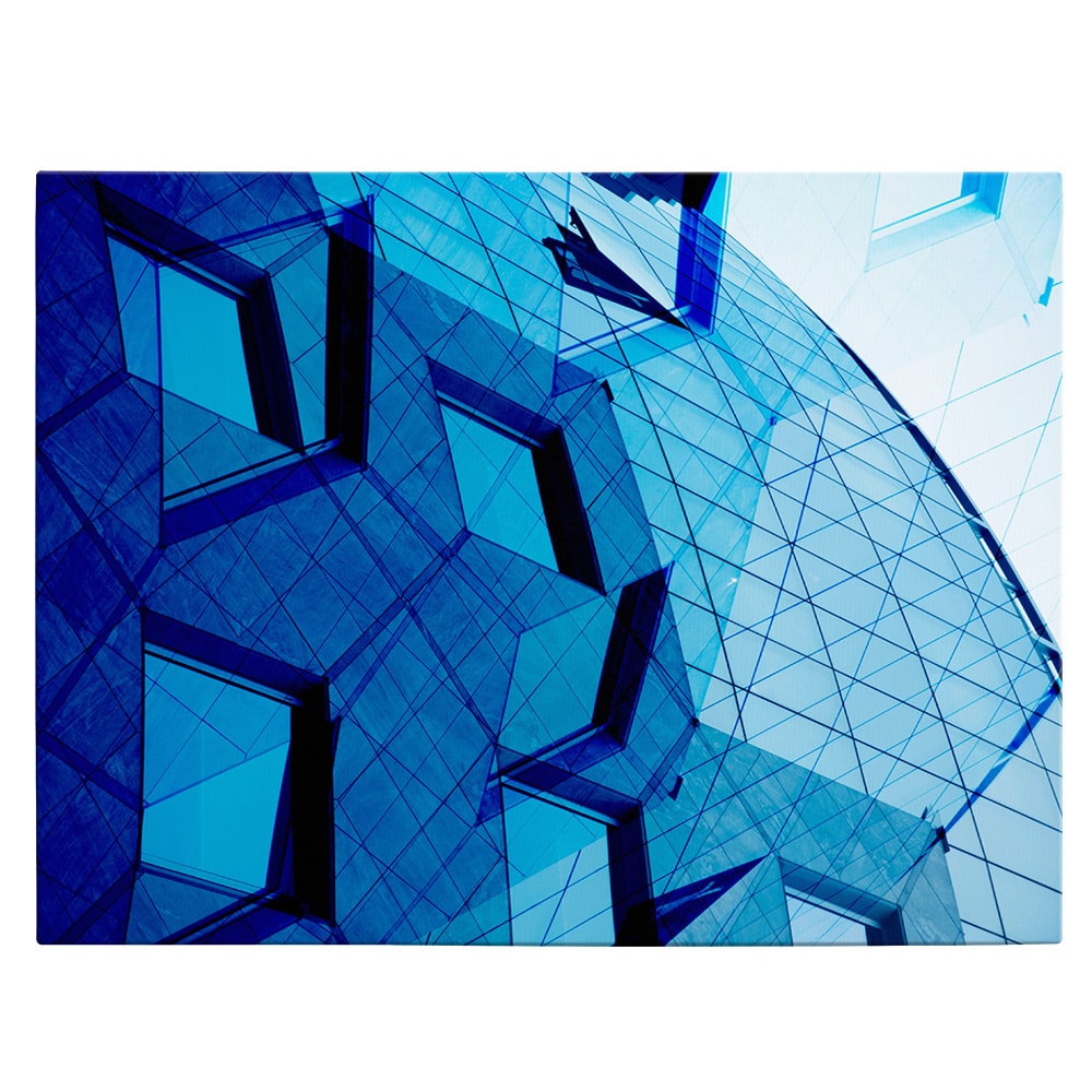 Tablou canvas arhitectura moderna cu structura geometrica, albastru 1233 - Material produs:: Poster pe hartie FARA RAMA, Dimensiunea:: 60x80 cm